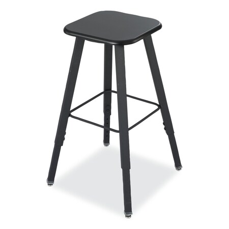 Safco AlphaBetter Adjustable-Height Student Stool, Backless, Up to 250 lb, 35.5 in. Seat Height, Black 1205BL